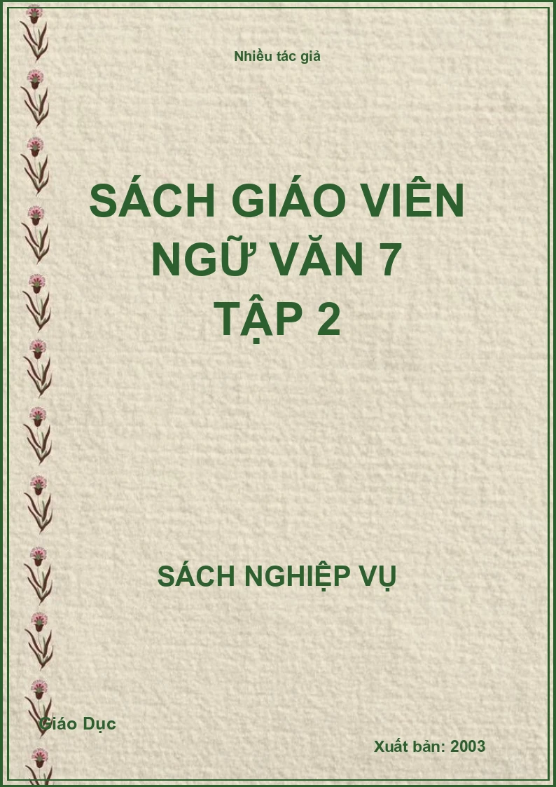 Sách giáo viên Ngữ văn 7 Tập 2