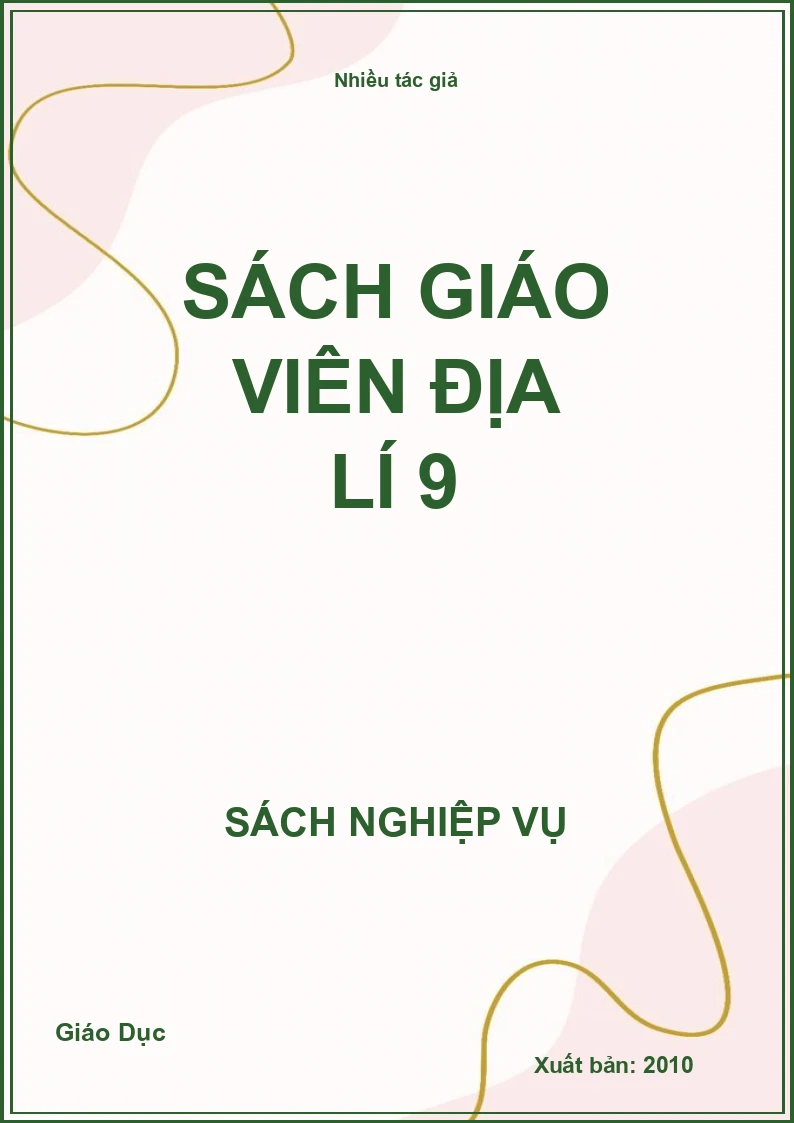 Sách giáo viên Địa lí 9