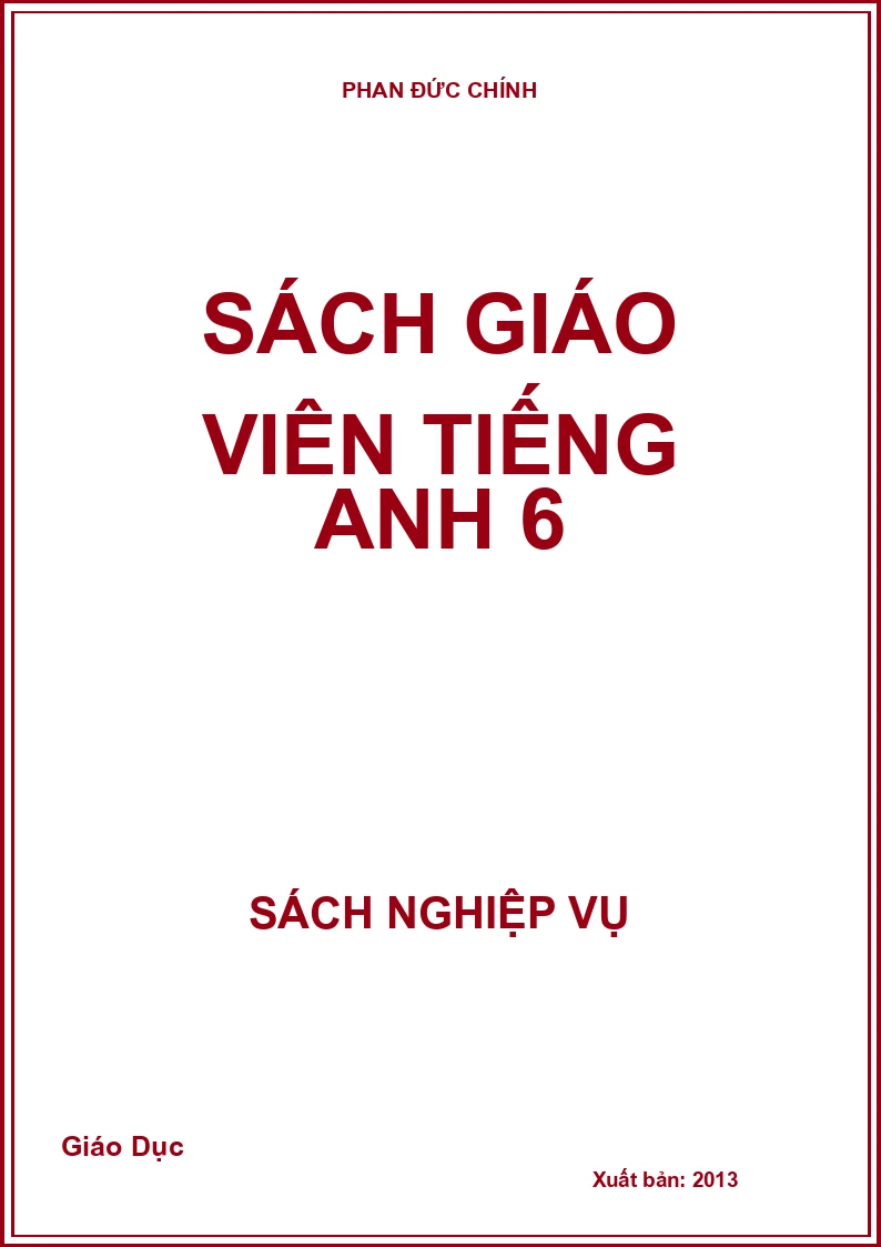 Sách giáo viên Tiếng anh 6