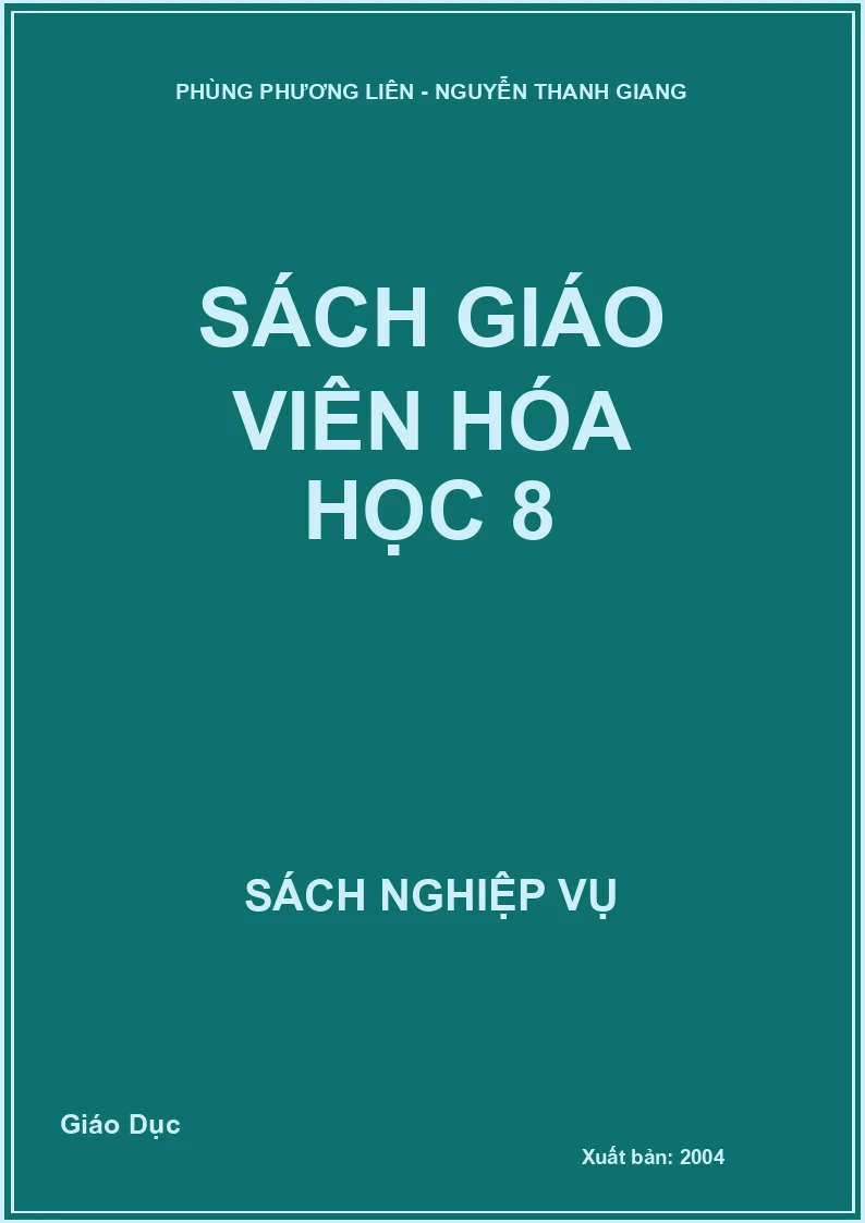 Sách giáo viên Hóa học 8