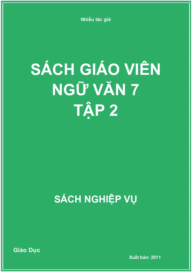 Sách giáo viên Ngữ văn 7 Tập 2