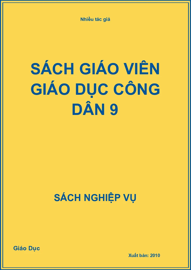 Sách giáo viên Giáo dục công dân 9