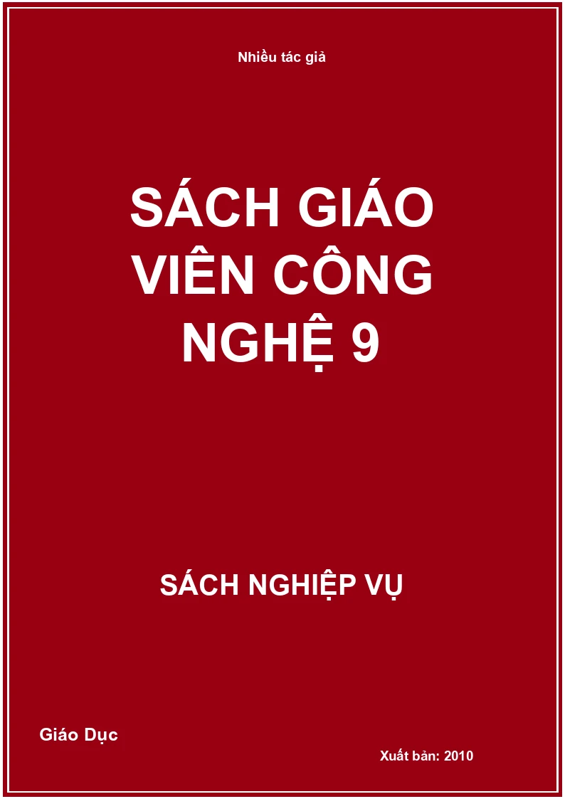 Sách giáo viên Công nghệ 9