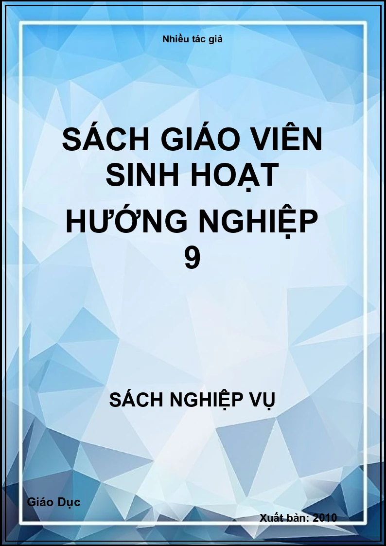 Sách giáo viên Sinh hoạt hướng nghiệp 9