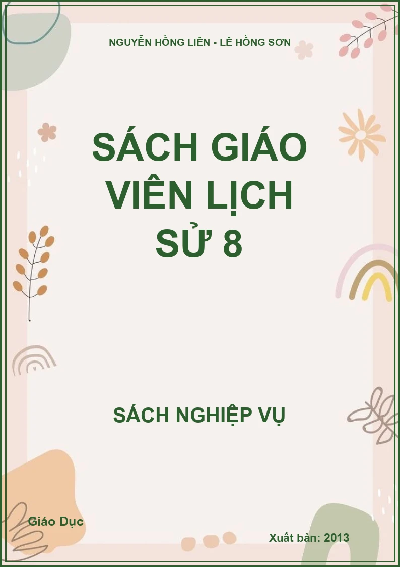 Sách giáo viên Lịch sử 8