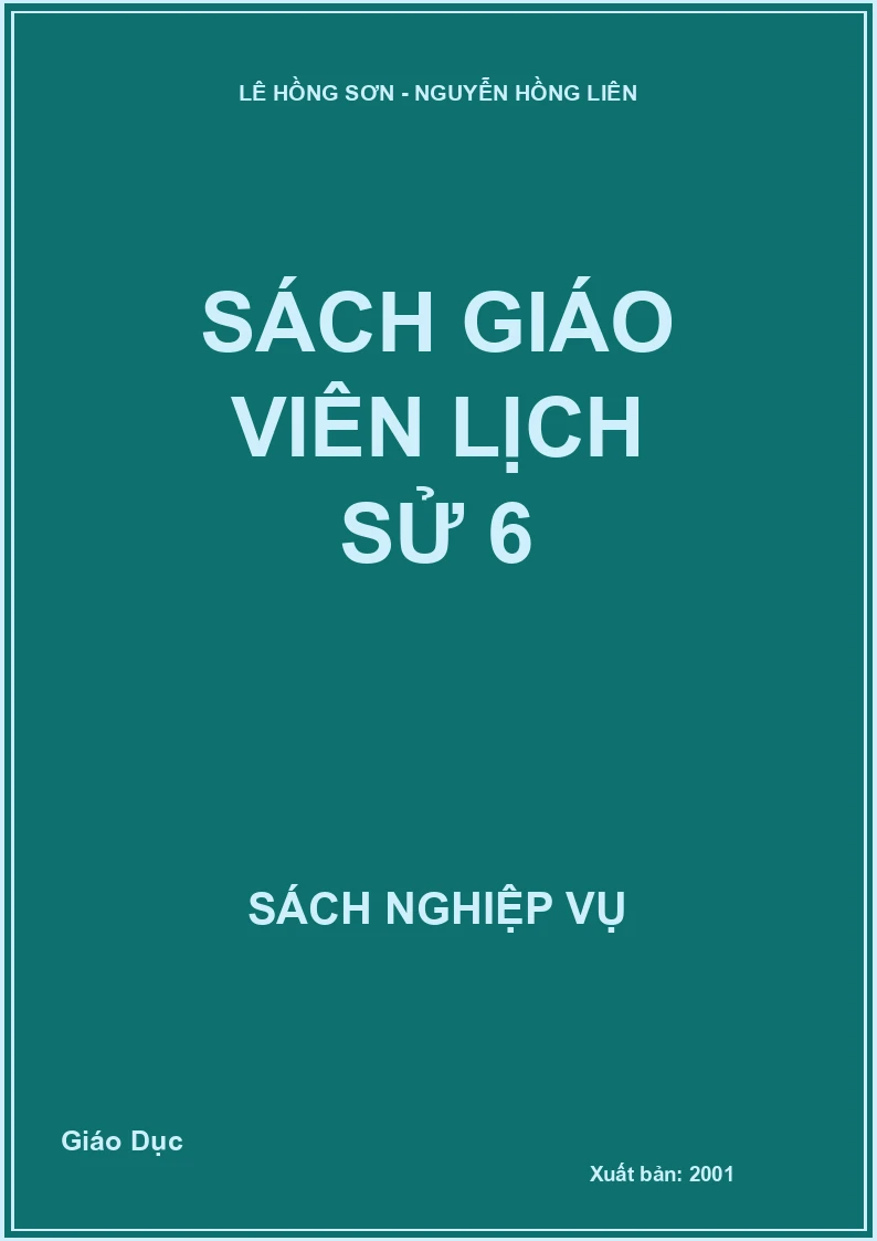 Sách giáo viên Lịch sử 6