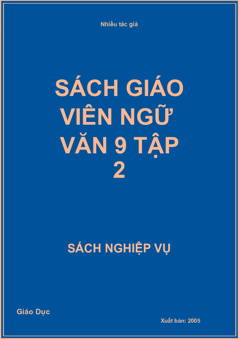 Sách giáo viên Ngữ văn 9 Tập 2