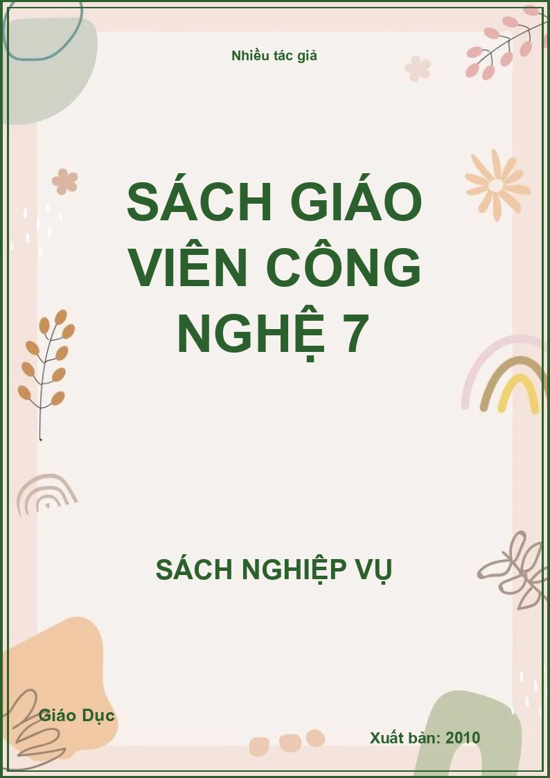 Sách giáo viên Công nghệ 7