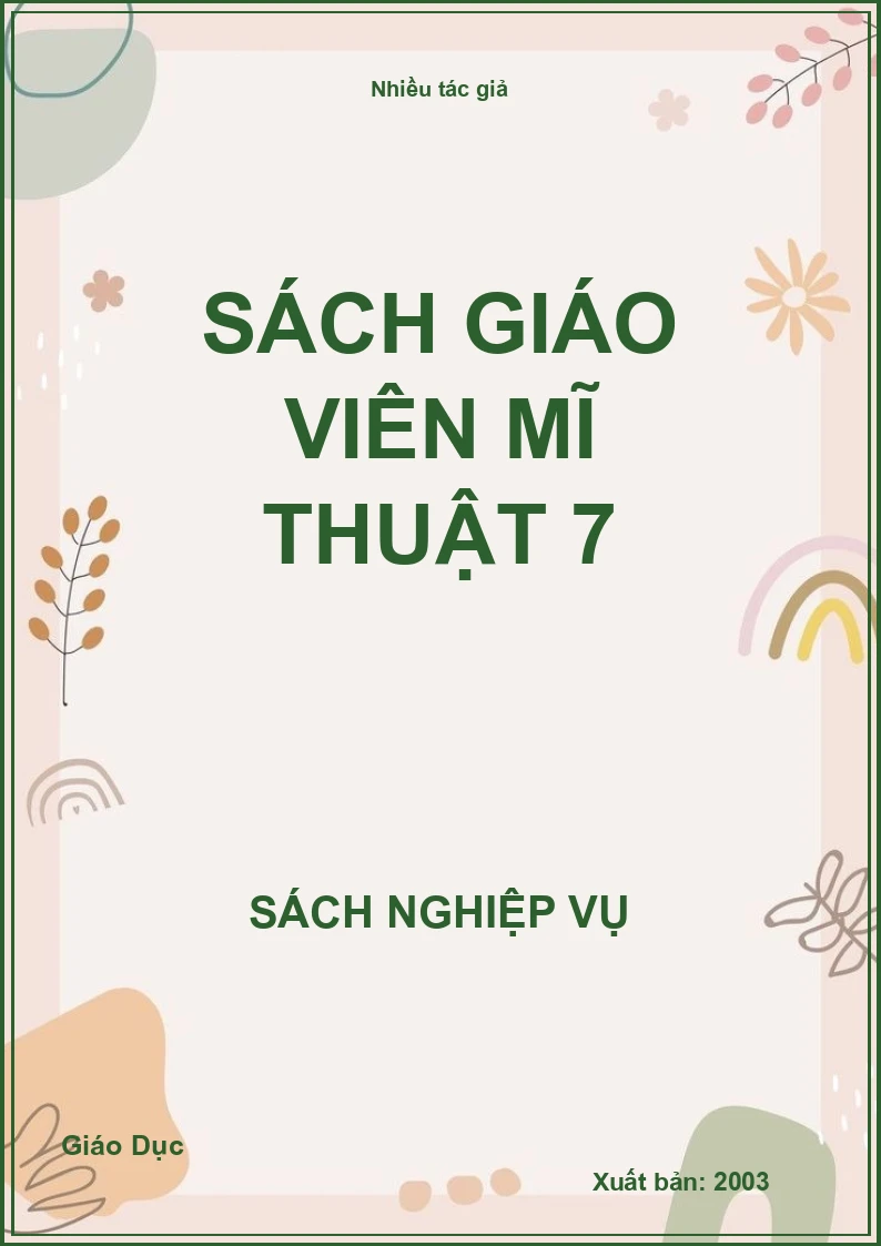 Sách giáo viên Mĩ thuật 7