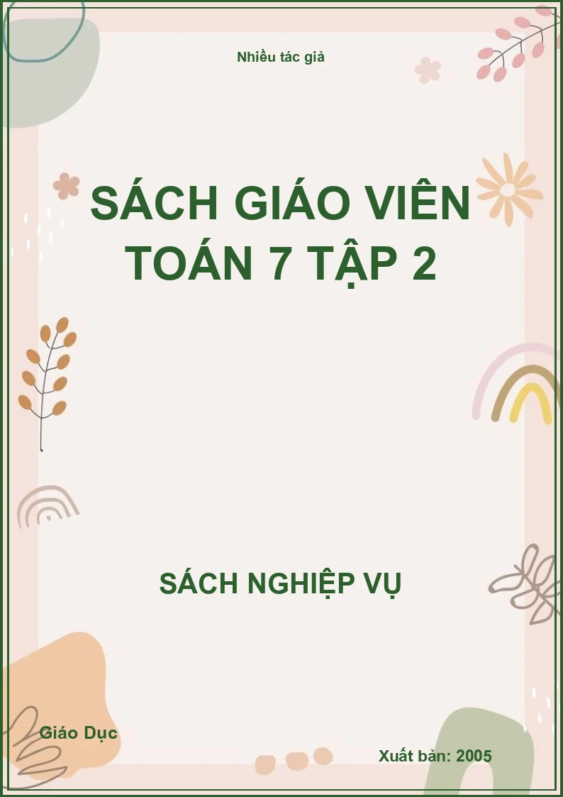 Sách giáo viên Toán 7 Tập 2