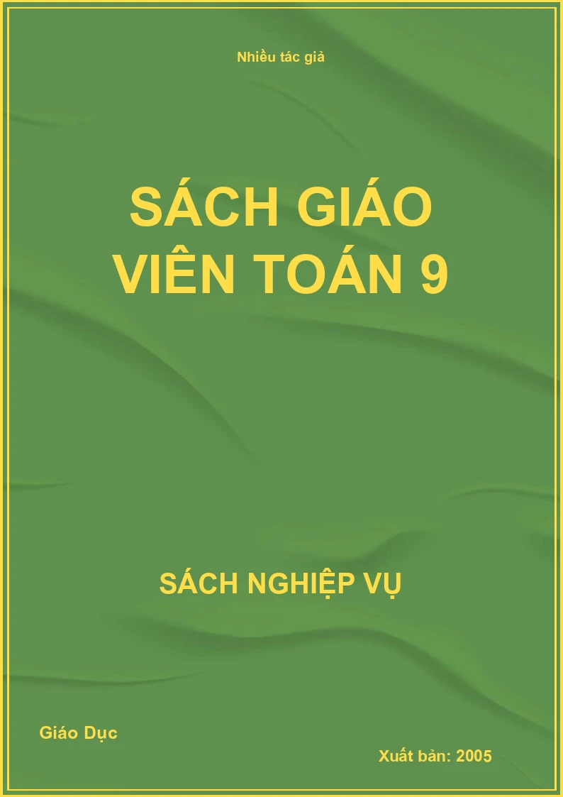 Sách giáo viên Toán 9