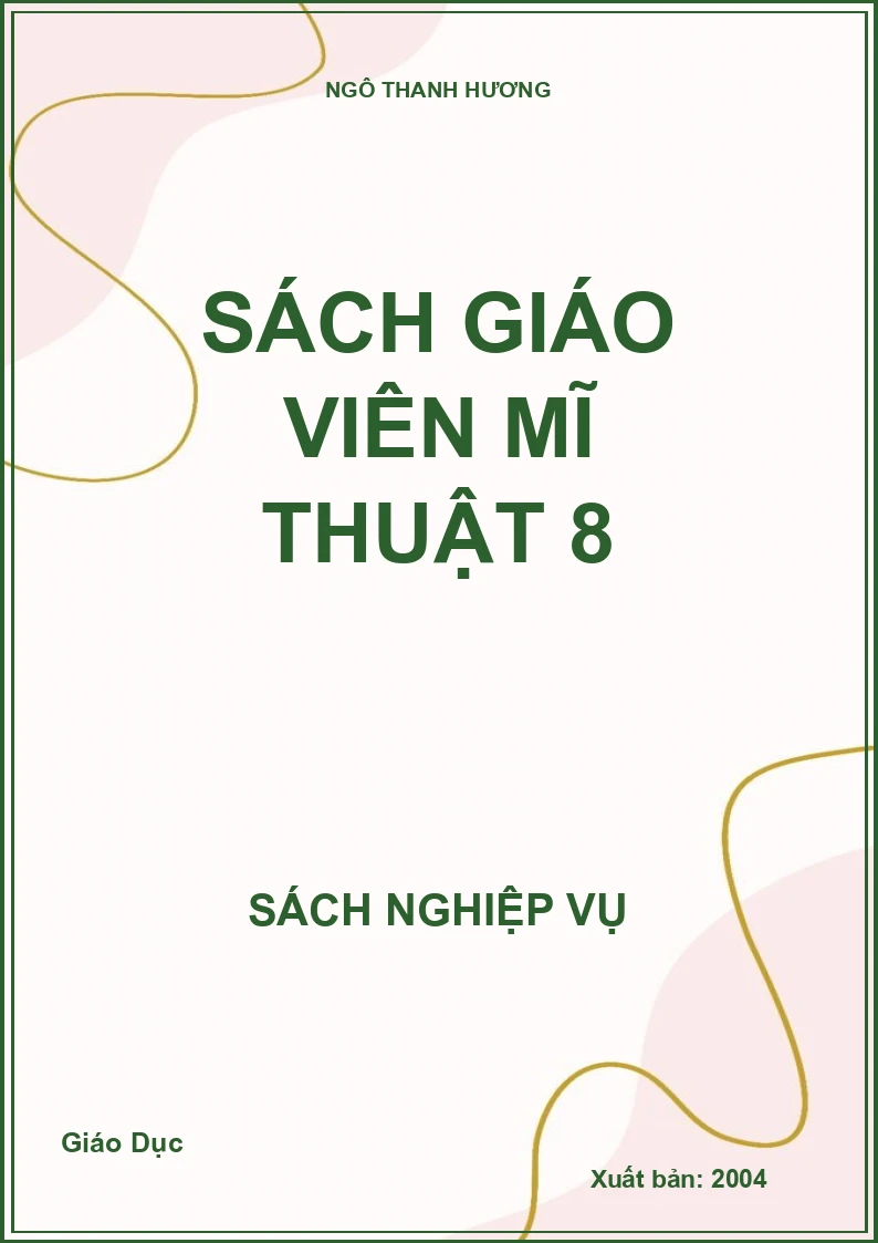 Sách giáo viên Mĩ thuật 8