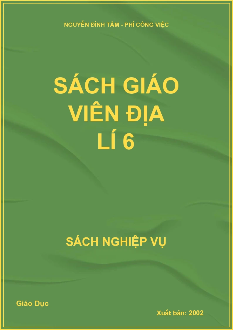 Sách giáo viên Địa lí 6