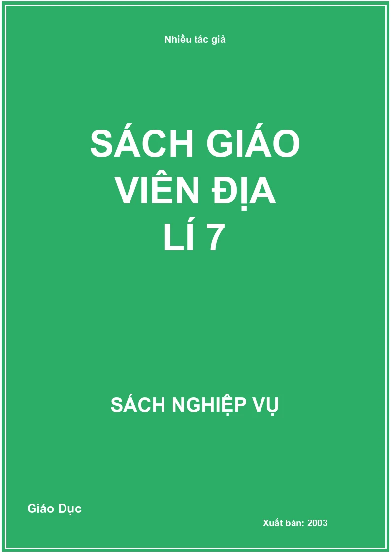 Sách giáo viên Địa lí 7
