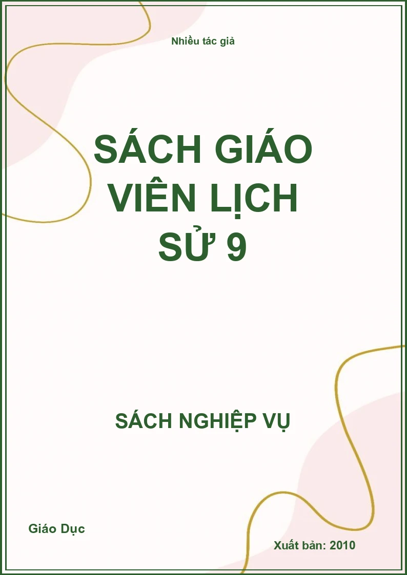 Sách giáo viên Lịch sử 9