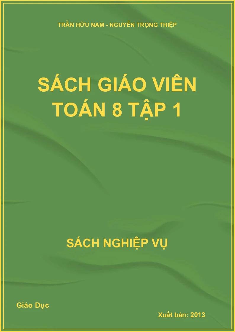 Sách giáo viên Toán 8 Tập 1