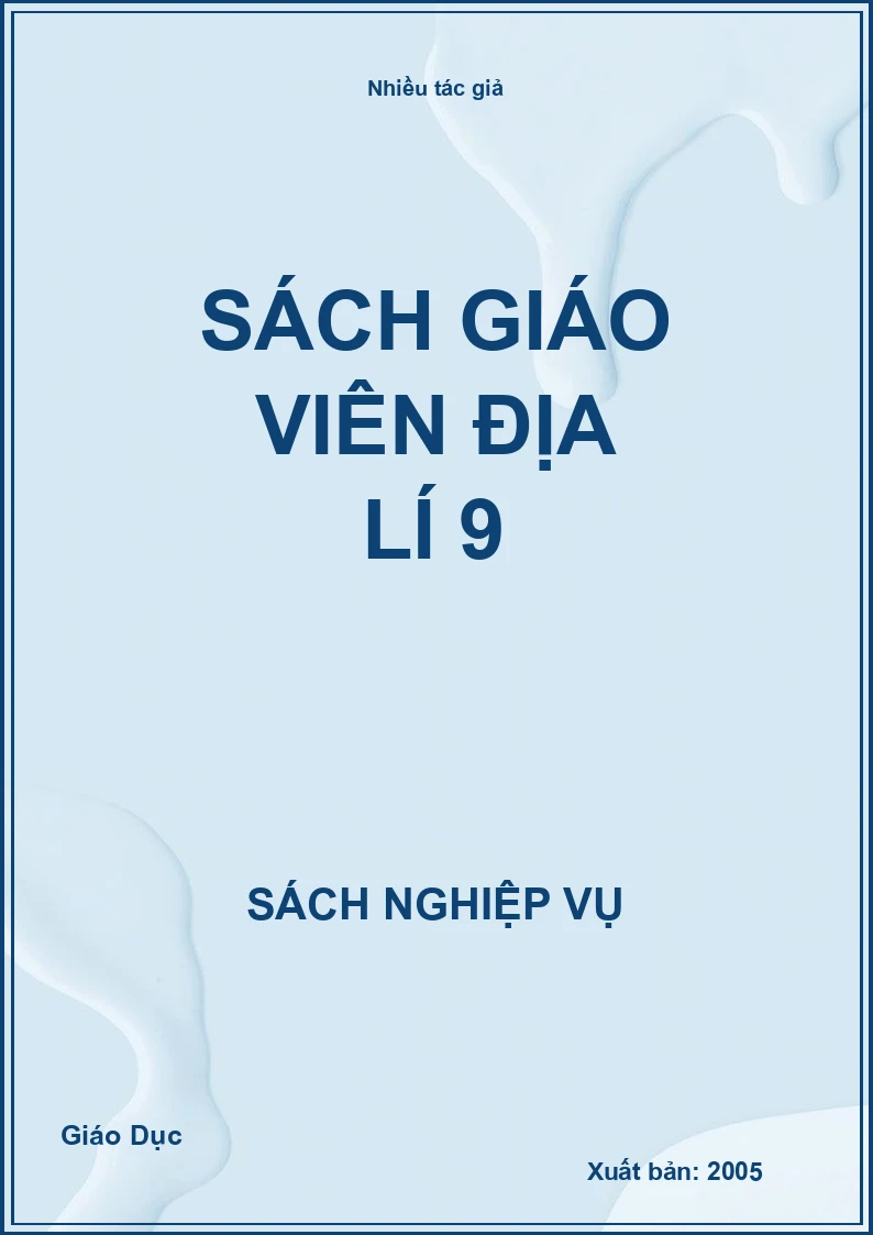Sách giáo viên Địa lí 9