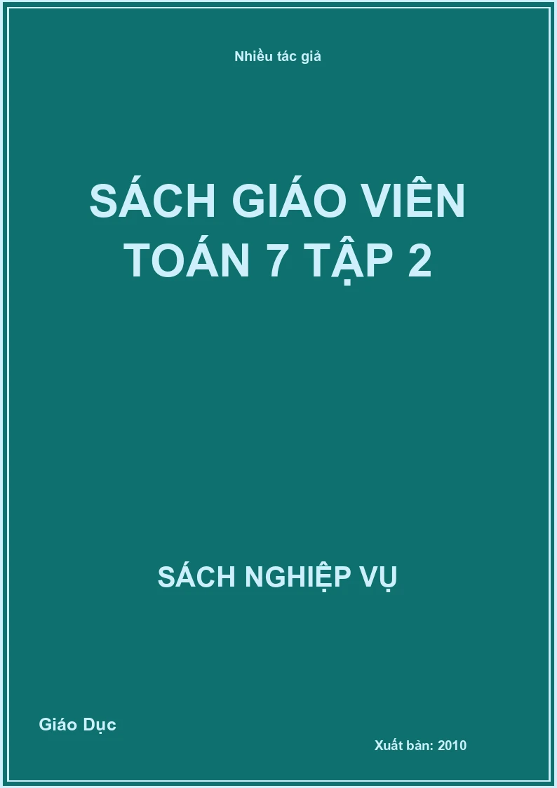 Sách giáo viên Toán 7 Tập 2
