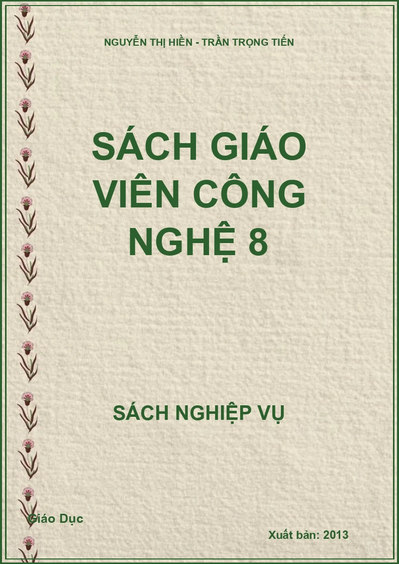 Sách giáo viên Công nghệ 8