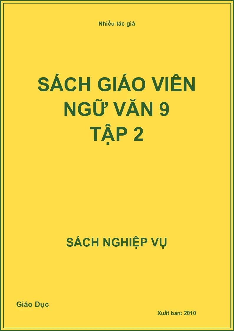 Sách giáo viên Ngữ văn 9 Tập 2