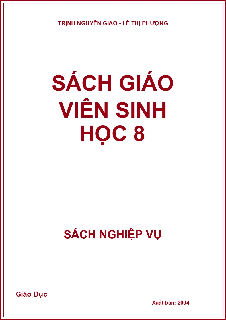 Sách giáo viên Sinh học 8