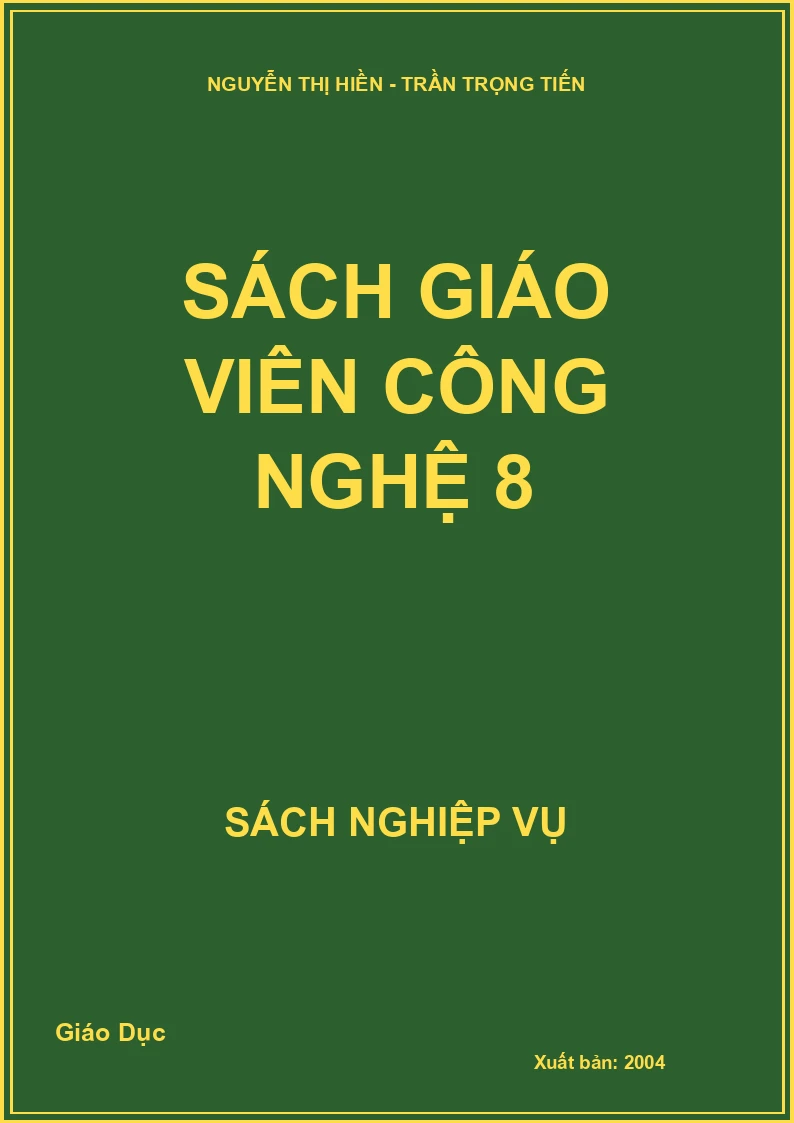 Sách giáo viên Công nghệ 8