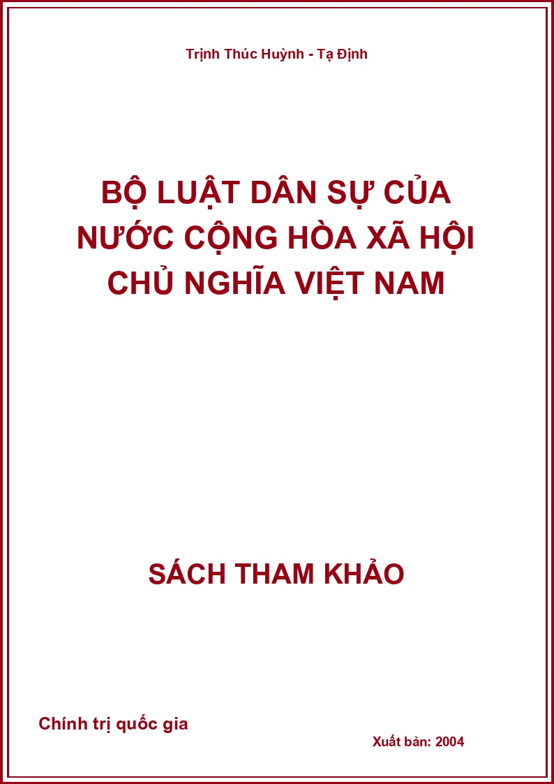 Bộ luật dân sự của nước Cộng hòa Xã hội Chủ nghĩa Việt Nam