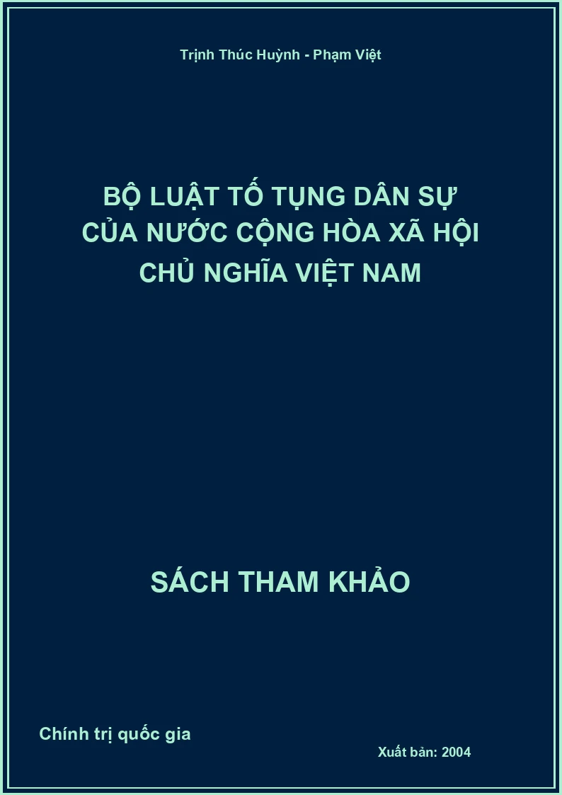 Bộ luật tố tụng dân sự của nước Cộng hòa Xã hội Chủ nghĩa Việt Nam