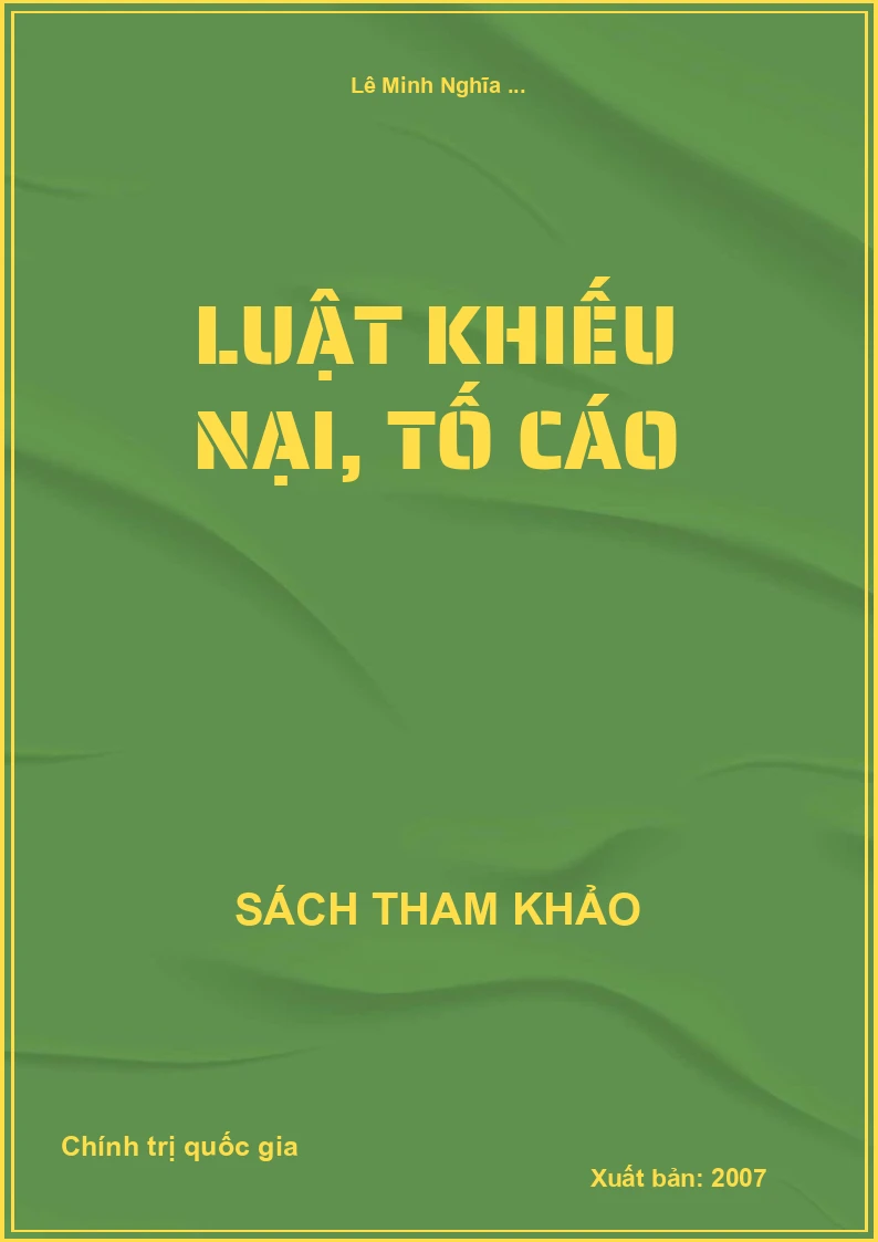 Luật khiếu nại, tố cáo
