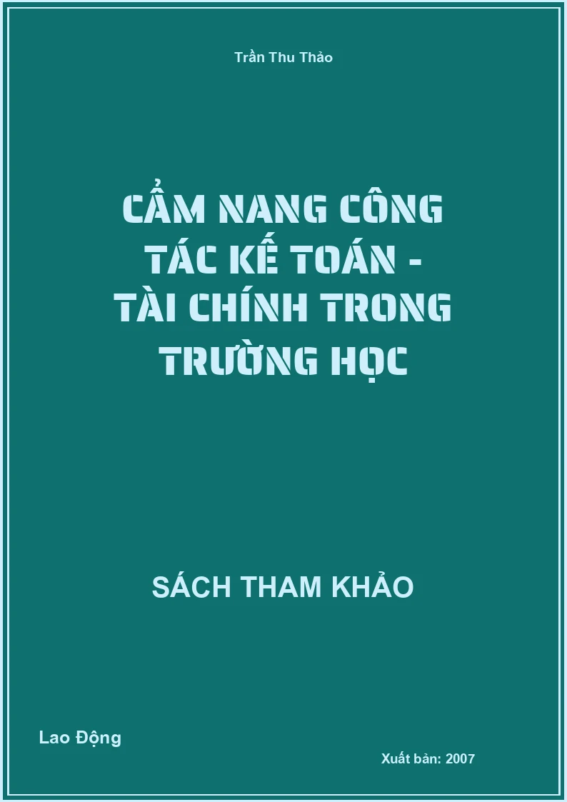 Cẩm nang công tác kế toán - tài chính trong trường học