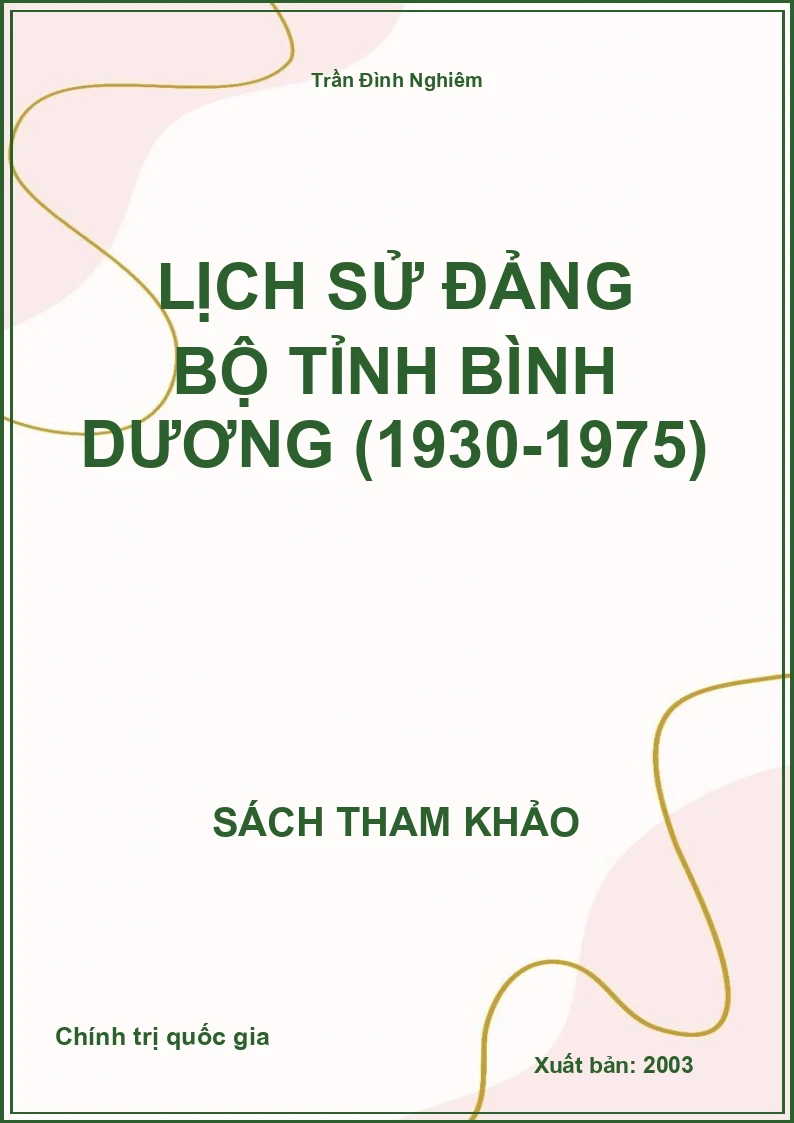 Lịch sử Đảng Bộ tỉnh Bình Dương (1930-1975)