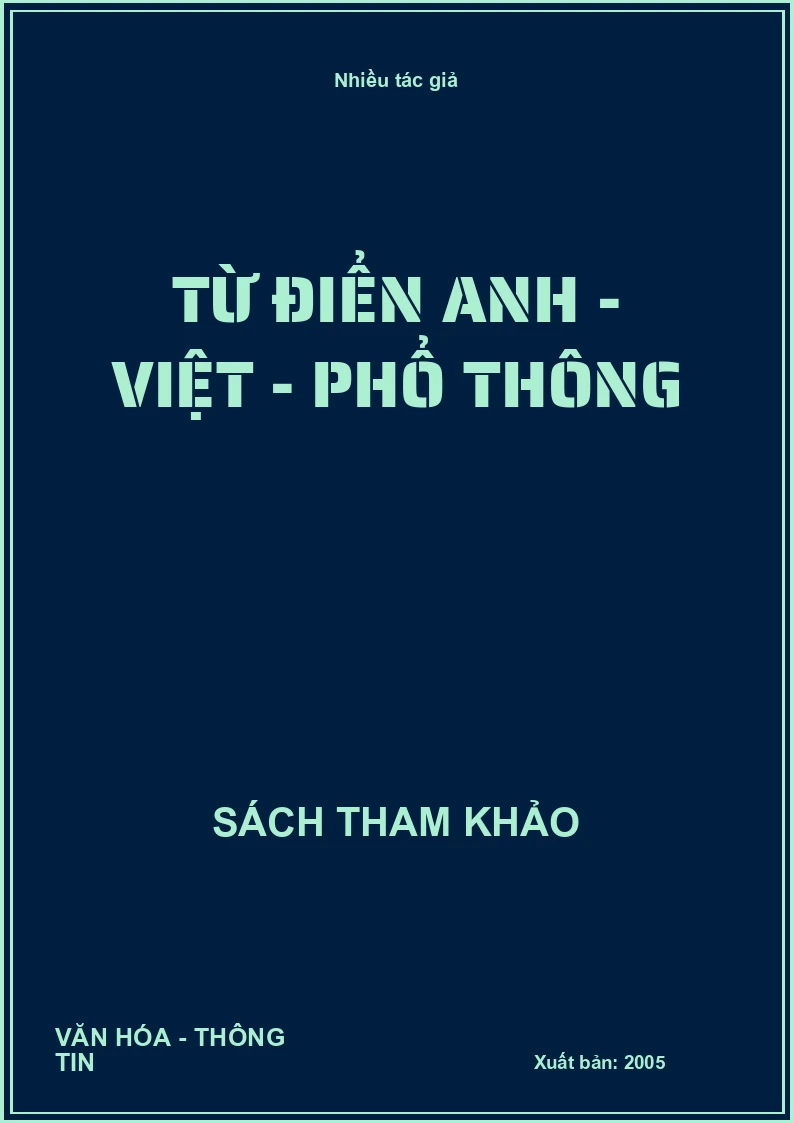 Từ điển Anh - Việt - Phổ thông