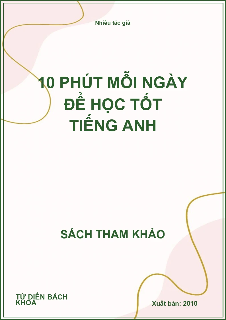 10 phút mỗi ngày để học tốt Tiếng Anh