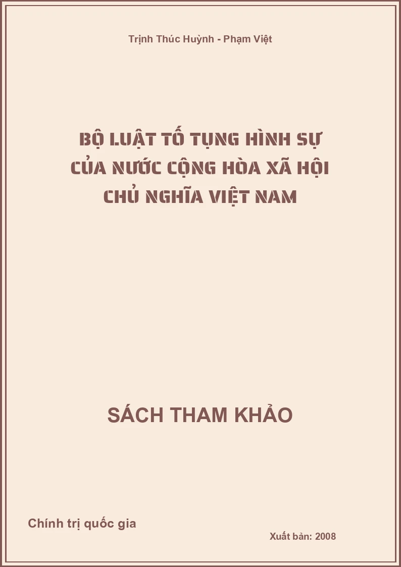Bộ luật tố tụng hình sự của nước Cộng hòa Xã hội Chủ nghĩa Việt Nam