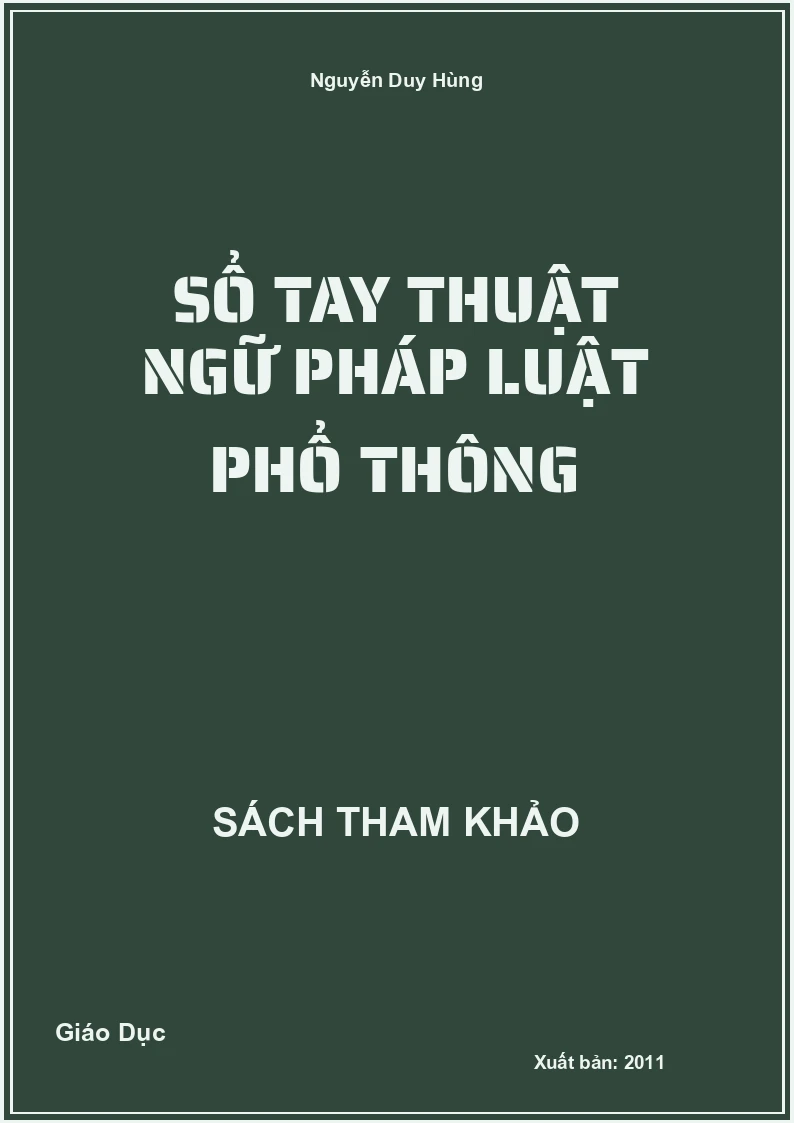 Sổ tay thuật ngữ pháp luật phổ thông