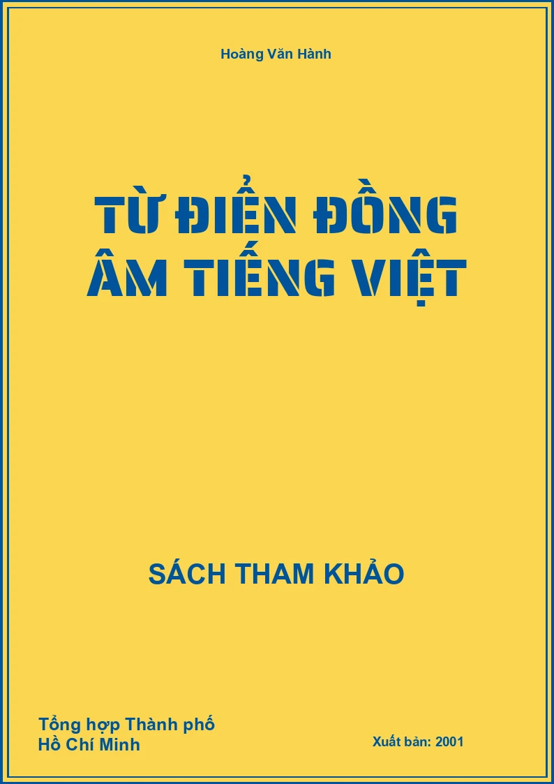 Từ điển đồng âm Tiếng Việt