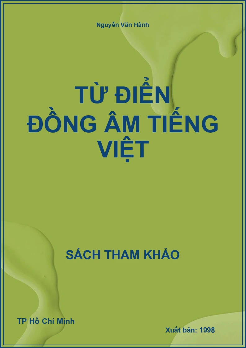 Từ điển đồng âm Tiếng Việt