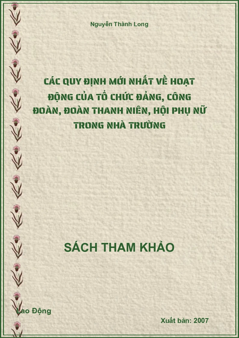 Các quy định mới nhất về hoạt động của tổ chức đảng, công đoàn, đoàn thanh niên, hội phụ nữ trong nhà trường