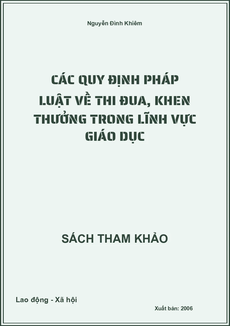 Các quy định pháp luật về thi đua, khen thưởng trong lĩnh vực giáo dục