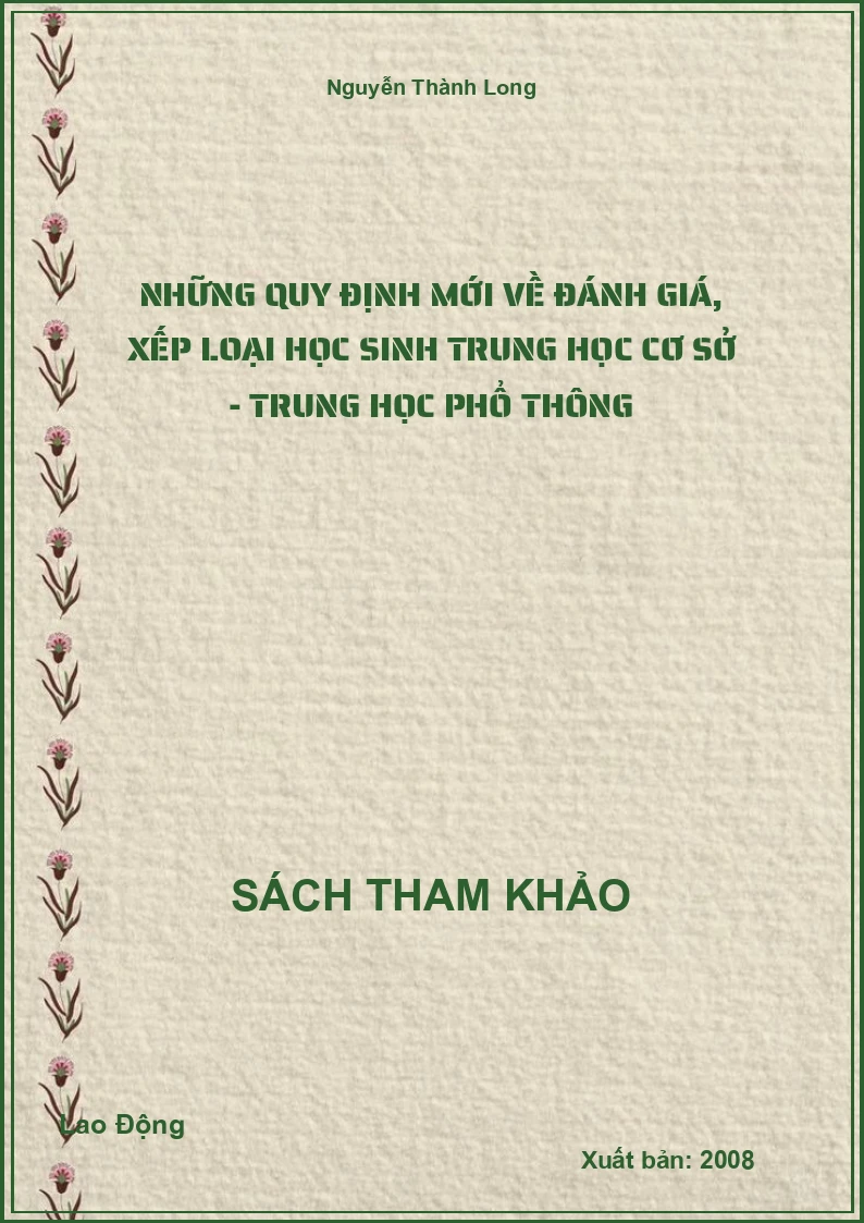 Những quy định mới về đánh giá, xếp loại học sinh trung học cơ sở - trung học phổ thông