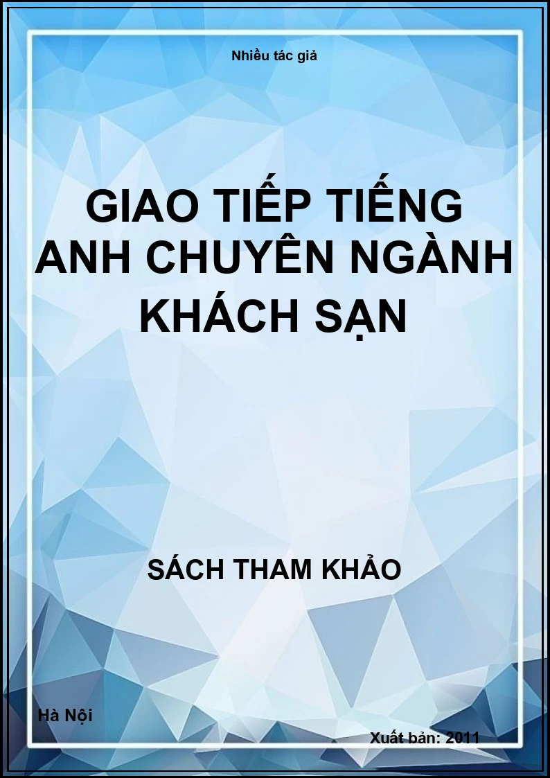 Giao tiếp Tiếng Anh chuyên ngành khách sạn