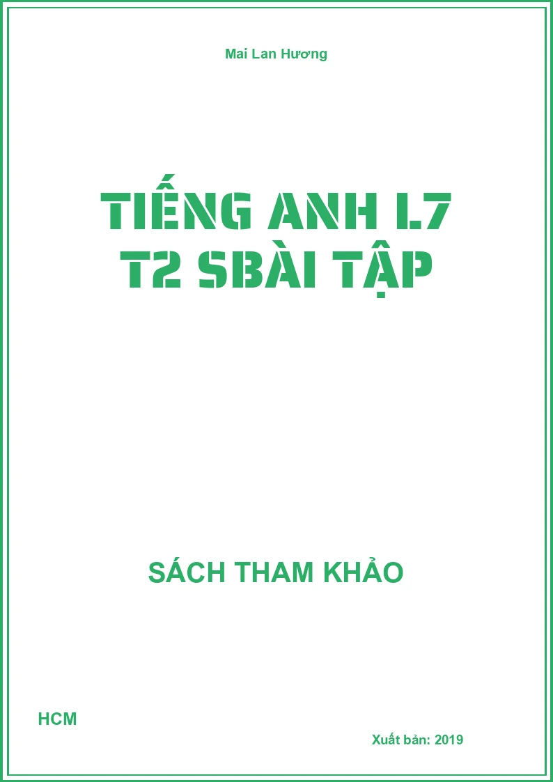 Tiếng Anh L7 T2  sách bài tập