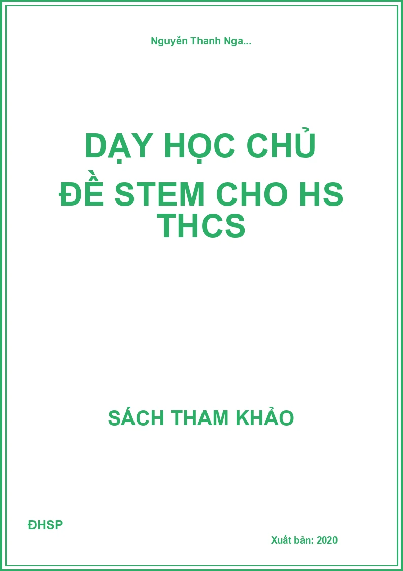 Dạy học chủ đề Stem cho HS THCS