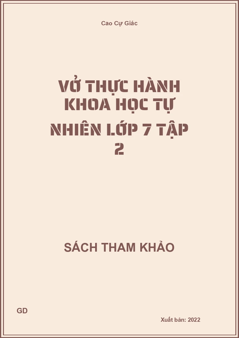 Vở thực hành Khoa học tự nhiên lớp 7 tập 2