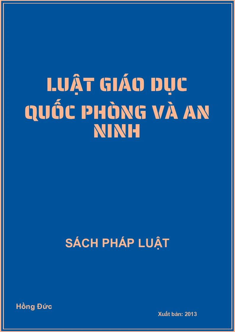 Luật giáo dục quốc phòng và an ninh
