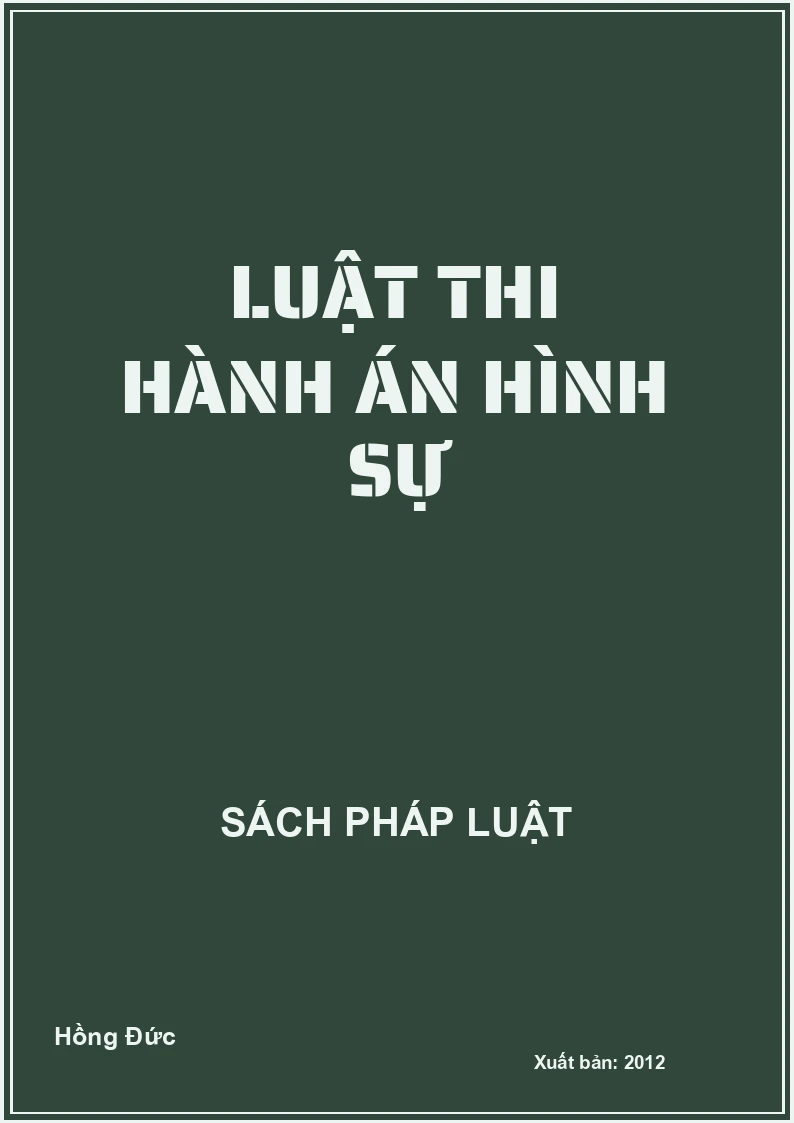 Luật thi hành án hình sự
