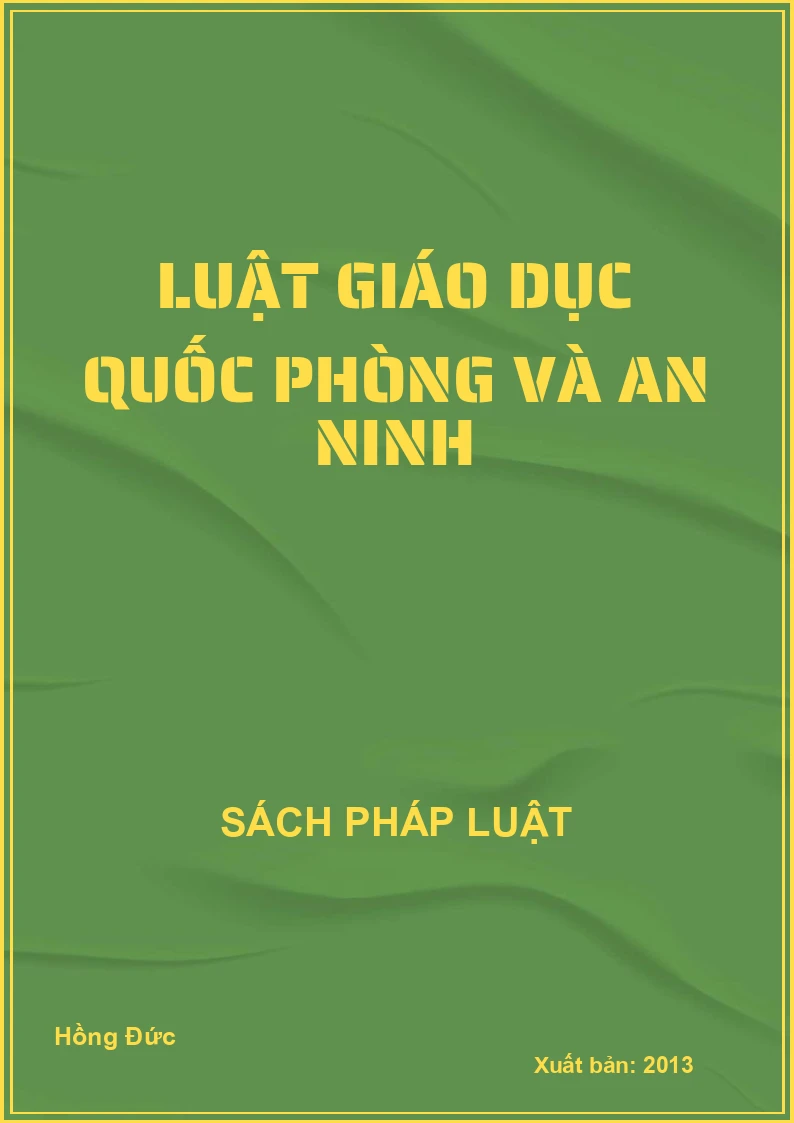 Luật giáo dục quốc phòng và an ninh