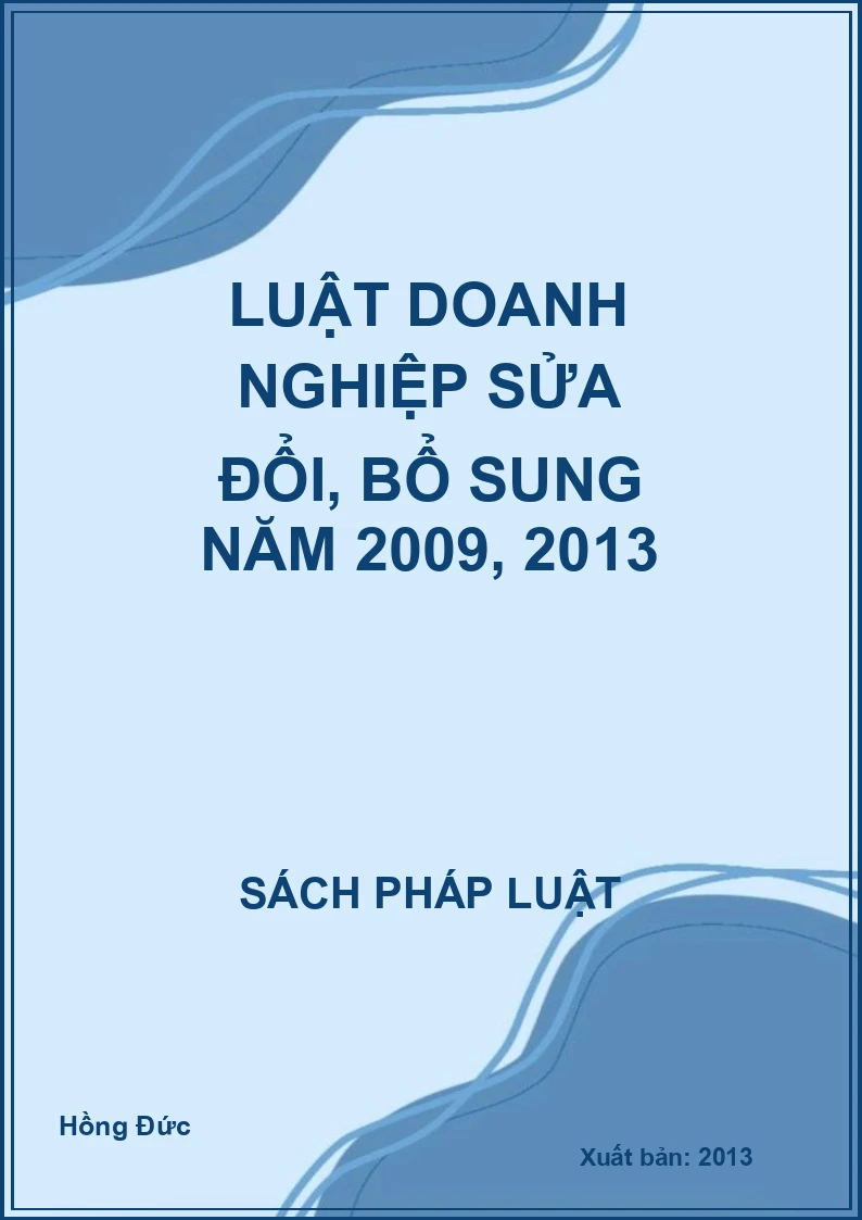 Luật doanh nghiệp sửa đổi, bổ sung năm 2009, 2013