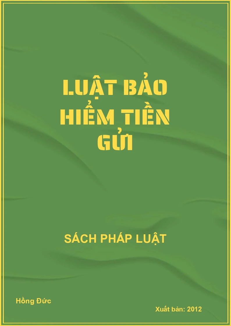 Luật bảo hiểm tiền gửi