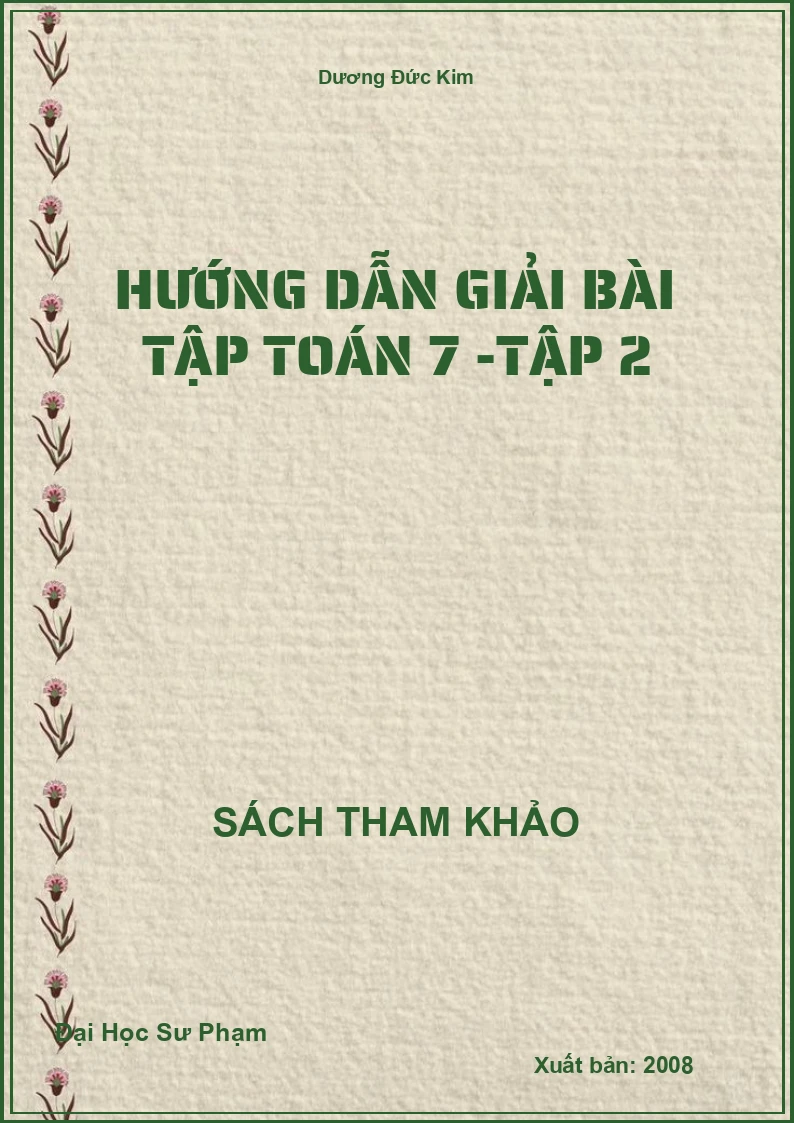 Hướng dẫn giải Bài tập Toán 7 -Tập 2